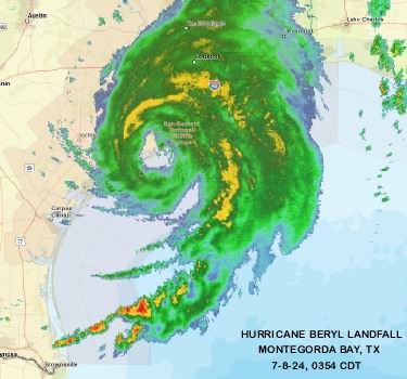 Beryl Landfall